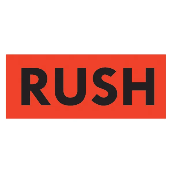 Labels - "Rush" Black/Neon Red MPL115 2INx5IN 500/RL