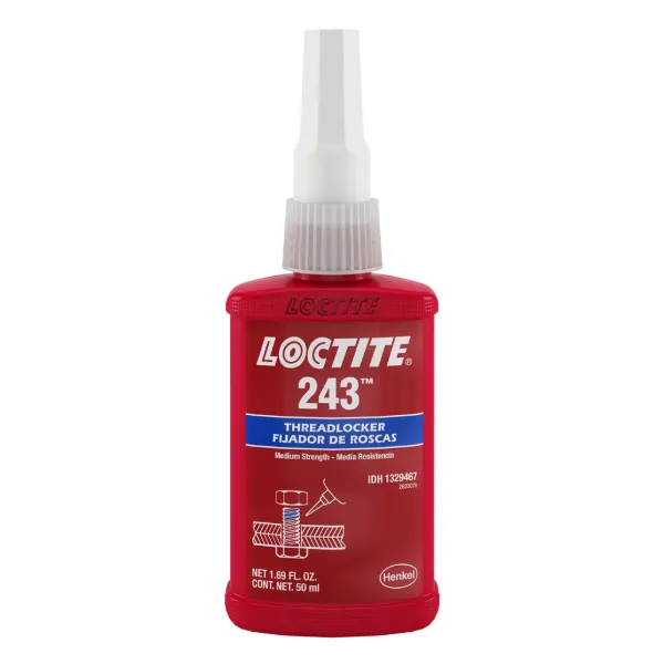 Threadlocker - Medium Strength Primerless, Oil Tolerant Blue 243 50ML BOTTLE 10/CS