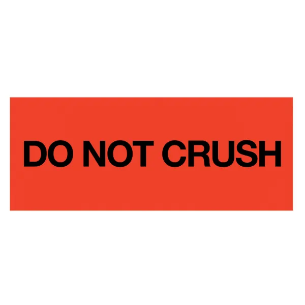 Labels - "Do Not Crush" Black/Neon Red BR125 2IN x 5-3/8IN 500/RL