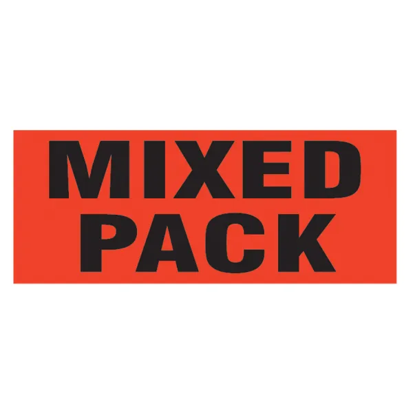 Labels - "Mixed Pack" Black/Neon Red MPL105 2IN x 5IN 500/RL