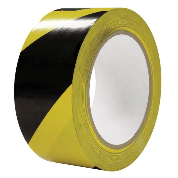 PVC Tape - Lane Marking Striped Safety Black/Yellow LMT 48MMx33M 6MIL 12/CS