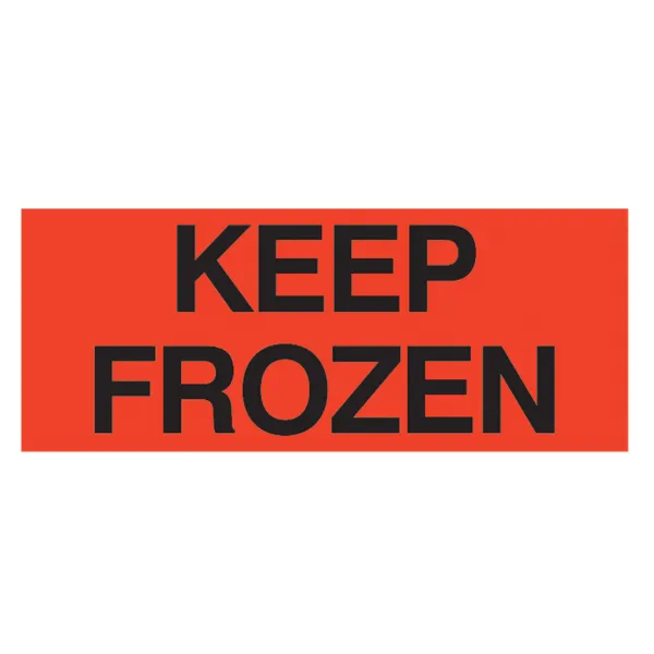 Labels - "Keep Frozen" Black/Neon Red MPL111 2IN x 5IN 500/RL