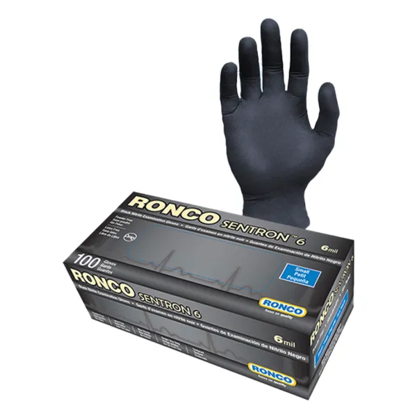 Gloves - Nitrile Examination Powder Free Black Sentron™ 6MIL 962S Small 100/BX 10/CS