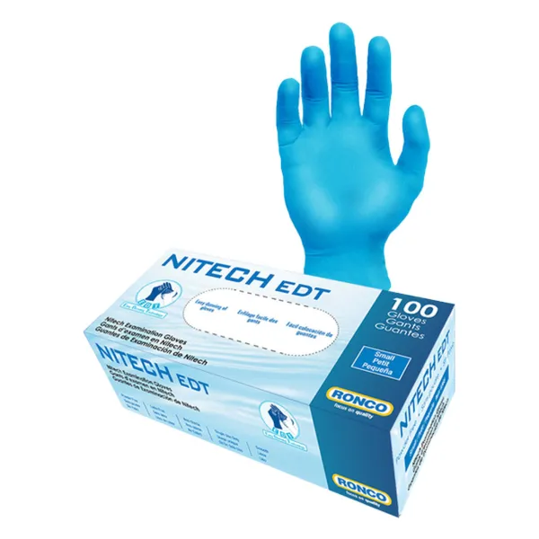 Gloves - Disposable Examination Powder Free Blue Nitech® EDT 5MIL 395 X-Large 100/BX 10/CS