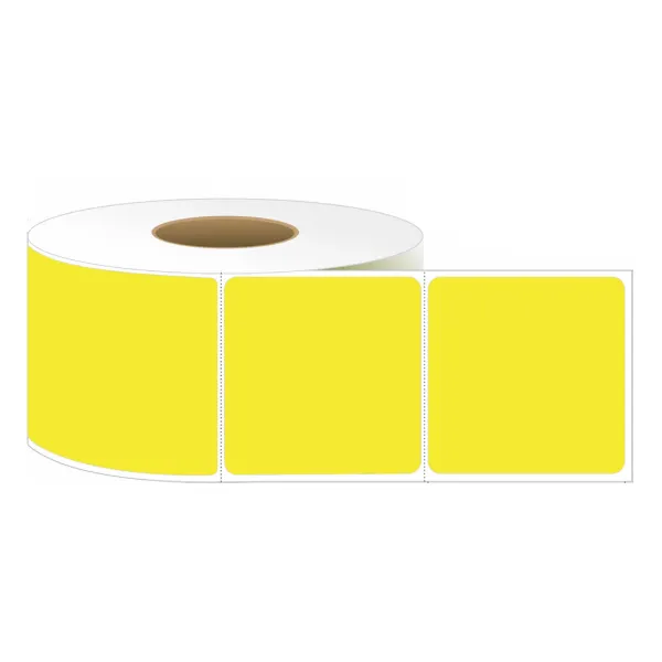 Labels - Thermal Transfer Perfed W/All Temp Adh Yellow TTL 4IN x 4IN 3IN Core 1500/RL 8/CS