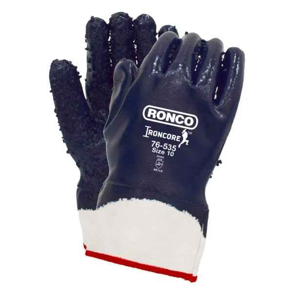 Gloves - IronCore™ Nitrile Fully Coated w/Nitrile Chips Blue 76-535 X-Large Size 10 72PR/CS