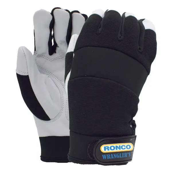 Gloves - Wranglers™ Goatskin Mechanics Black/Grey 72-082 Large Size 9 12/PR/PKG 72/CS